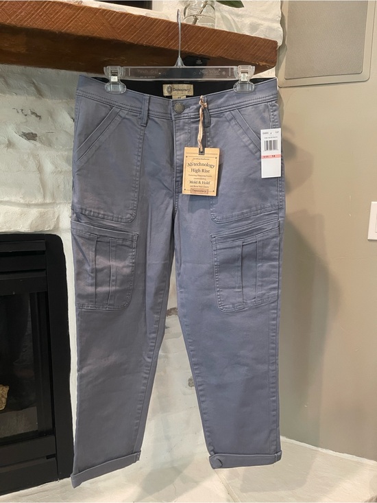 Democracy Pants - Democracy Light Gray High-Rise Pants with Branded Button